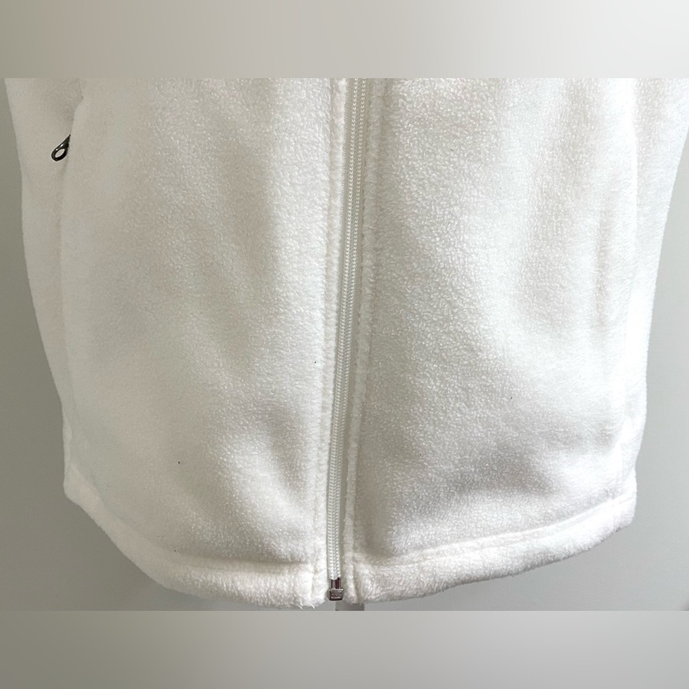Columbia Womens XL Solid Cream Fleece Sleeveless Zip-Front Vest Classic Warm - Picture 5 of 13